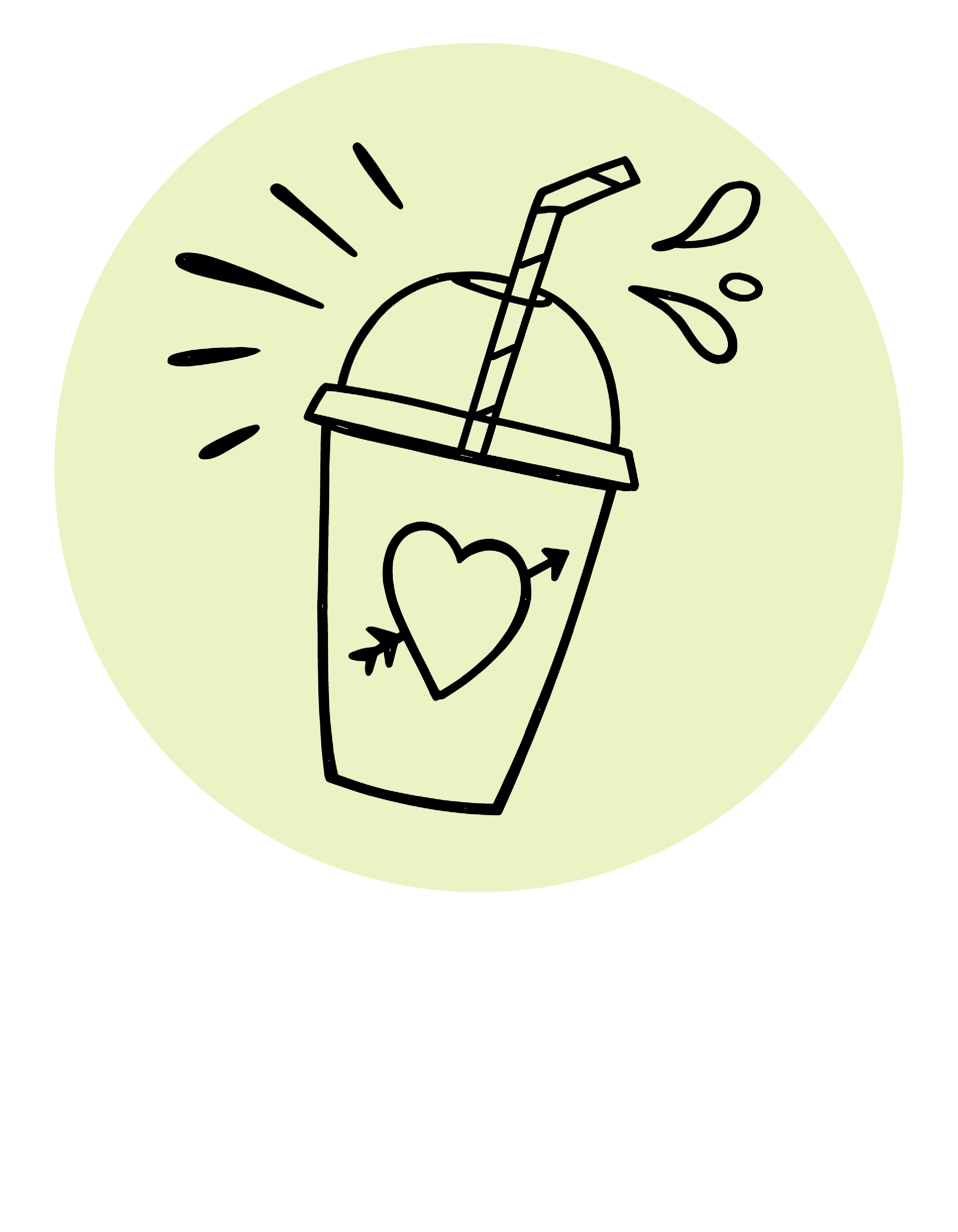 Illustration of a smoothie cup and straw